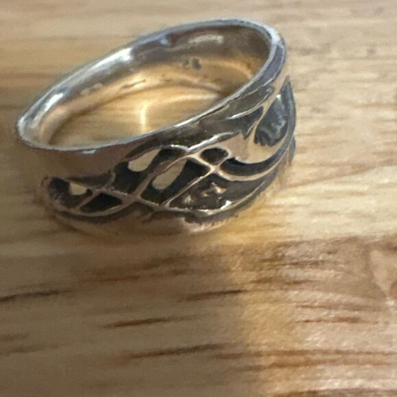 Sterling Silver Ring, NEW, size 7.5, Handmade, Artisan, Wedding Band - Picture 6 of 7